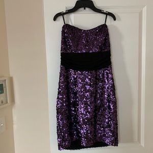 Purple Sequin cocktail dress